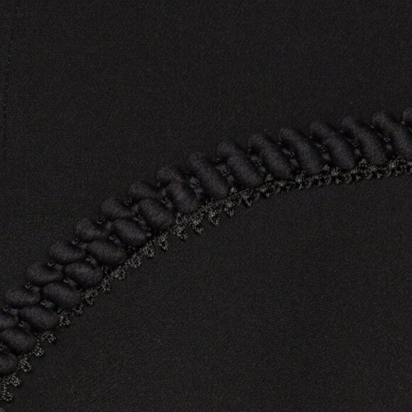 CARVEN ASYMMETRIC BLACK EMBELLISHED FLARED SKIRT M - Picture 7 of 13